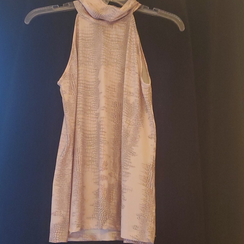 Beautiful Snakeskin mock Turtleneck Tank